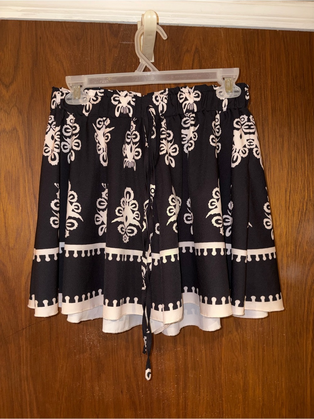 Black & White Printed Skater Shorts